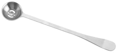 Generic Cucchiaio colino per olive, 1 pezzo, moderno, in acciaio inossidabile, 17 x 3,2 cm, cucchiaio per olive