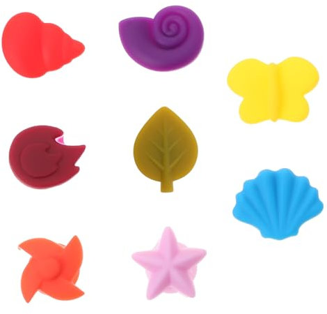COLLBATH 8pezzi Segnabicchieri Silicone Colorati Per Vino Identificatori Bicchieri Riutilizzabili Per Feste e Eventi Design Chic e Pratico Per Natale e Occasioni Speciali