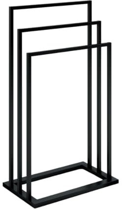 LunaVia LUSIO Handtuchständer Freistehend, Handtuchhalter Pulverbeschichtet Made in Europe, Montiert und Rostfreier Stahl (Schwarz, 60x30x90 cm)