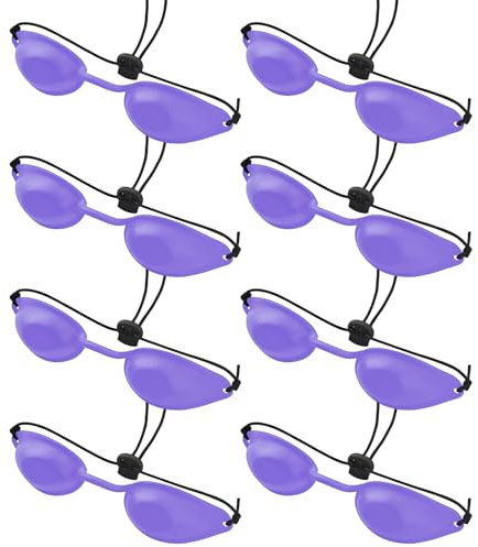 Guador 8 Pezzi Occhiali di Protezione Solarium, Occhiali di Protezione UV Occhiali Sicurezza per gli Occhi Occhiali di Protezione Solarium a Infrarossi Affidabili la Terapia della Luce Occhiali(Viola)