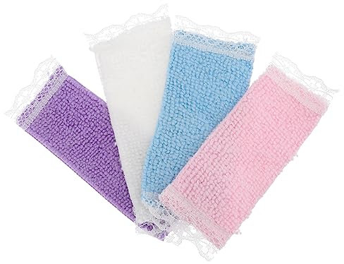 HAWILLOSCH 4stücke Miniatur Handtücher Für Puppenhaus Dekorative Badetücher Zufälligen Farben Für Badezimmer-szenen Als Miniatur Deko Für Puppenhäuser Und Modelle
