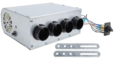 WOHPNLE 12-V-Universal-Unterbau-Heizung, schnelles Aufheizen, Frostbeseitigung, Winter-Auto-Luftentfroster mit 4 Lüftungsöffnungen und 3-Gang-Schalter für PKW und LKW