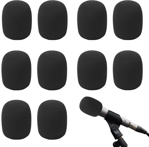 LINGJIA 12 Pièces Micro, Filtre Anti Pop, Micro Studio, Filtre Antidéflagrant, Couramment Microphones D'intérieur et D'extérieur, Convient les Représentations Sur Scène et le KTV Diamètre 4cm