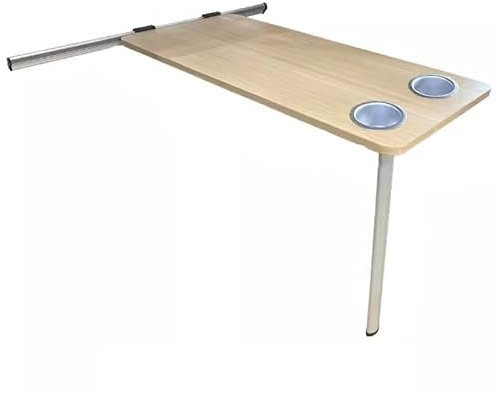 Wohnmobil-Klapptisch für Wohnmobile und Wohnmobile, faltbarer Esszimmertisch mit Schieber-Set und abnehmbarem Klappbein, Holzmaserung)