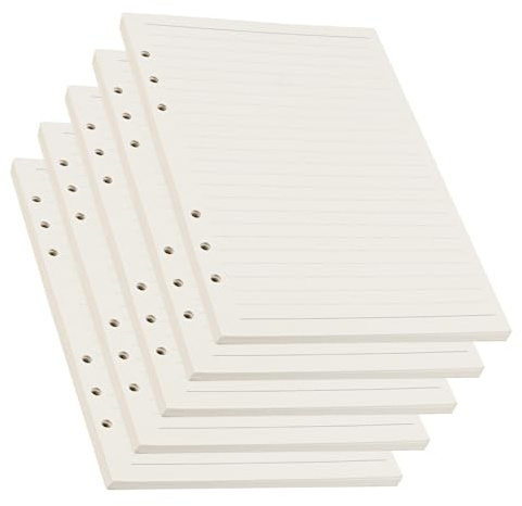 FAAING 10 Pack Nachfüllpapier A5 Liniert, 450 Blätter Ringbuch A5 Papier Liniert, 100 g/m² 6 Loch Einlagen Papier für Notizbuch Ringbücher