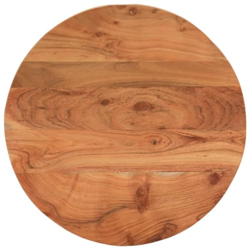 Myheimly Tischplatte, Holzplatte für Tisch Esstisch Couchtisch, Ersatztischplatte Rund, Massivholzplatte,Akazienholz (naturbelassen),50 cm,25 mm
