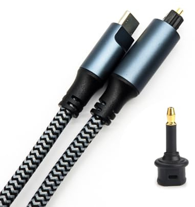 CACACOL C-TOSLINK USB C to Toslink Optical Cable Opt Male Type-C to Digital Optical Fiber Optic Audio Interface Female Adapter Wire Toslink Cord for Smartphone Tablet Laptop etc. (1.8 Meter - 6 ft)