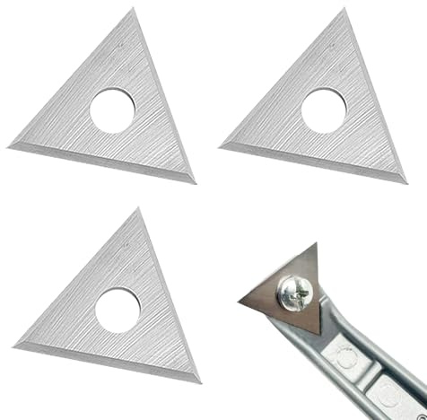 3Pcs 1inch Triangle Paint Scraper Paint Scraper Carbide Blades Double-Edged Reversible Replacement Blade Silver Carbide Scraper,Scraper Blades,for Removing Paint, Glue, Varnish and Rust（Only Blade）