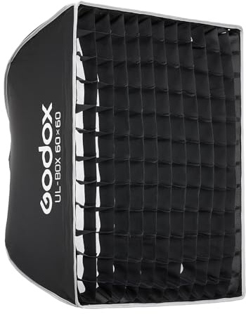 Godox UL Series 24x24 / 60x60cm Quick Release Ultra-Fold Softbox with Bowens Mount, Medium Square Soft Light for Headshot, Beauty & Product Photography, Compatible with Godox V1, AD200, AD300 Pro