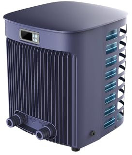 ZEALUX MiniQ Bomba de Calor Plug & Play para Piscinas,Spas y Piscinas Elevadas de hasta 16m³,Capacidad de Calentamiento de 4.2Kw,Conexión de Agua Ø 32/38 mm,Sensor de Flujo,Control Digital,Azul