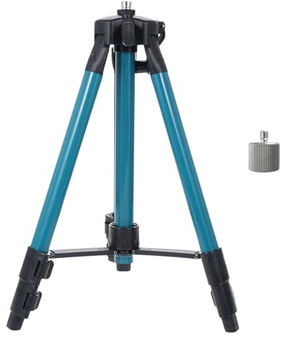 Weytoll Trípode láser de líneas cruzadas, barra de extensión ajustable en 3 alturas, adecuado para láser de líneas cruzadas de interfaz de 5/8 pulgadas (azul)
