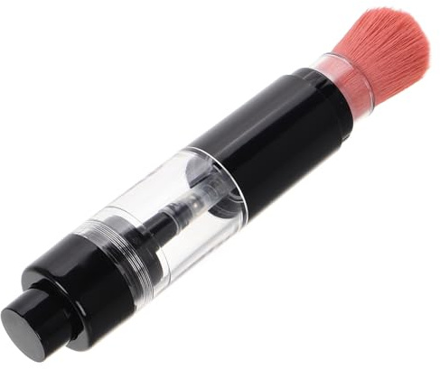 Healvian Brocha de Maquillaje Recargable y Reutilizable Material Plástico y Fibra Artificial con Diseño Integrado para Polvos Sueltos y Base Pincel de Viaje Adecuado para Retoques