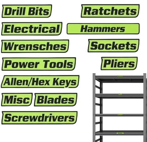 Magnetisk verktygslåda etiketter – 3D-tryckt 12-delad stark magnetisk | stålverktygslåda organiserar magnetetiketter, för garageskåp lådor verkstad hushållsmekaniker identifiering