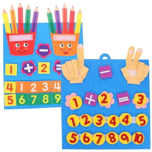 Abaodam Juguetes Montessori para Pequeños, 2 Piezas de Tablero de Fieltro para Matemáticas, Aprendizaje de Números y Conteo, Material de Tela No Tejida, Juego Educativo para Jardín