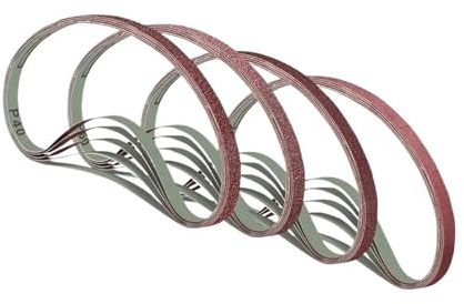 Cinta Lijadora 5 bandas abrasivas de 10 x 330 mm for lijadora banda, pulido madera y metal, grano 40, 60, 80, 100, 120, 180, 240 320(5pcs 120 Grit)