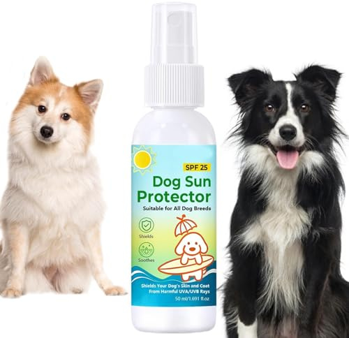 Sonnenschutz Für Hunde – 50 Ml Spf25 UV-Schutzspray Für Haustiere | Sonnenschutzlotion Für Hunde Und Katzen | Outdoor-sichere Sonnencreme Für Nase, Ohren, Bauch | Zieht Schnell Ein Und Fettet Nicht. 5