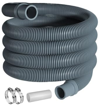 Manguera de Desagüe para Kit de Tubo de Descarga de 1 Metro | con Abrazadera y Conector Manguera de Flexible Alargadora para Lavavajillas Fregadero Calentador Deshumidificador Hotel