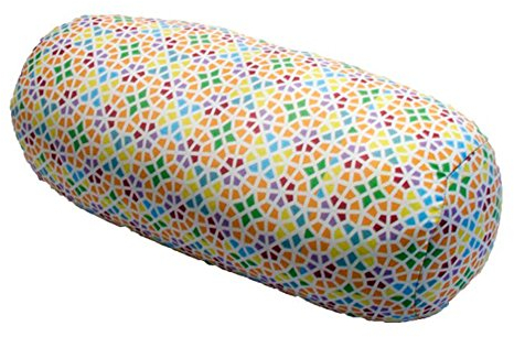 COVERBAGBCN - Rundes Anti-Stress-Kissen | Entlastung für die Halswirbelsäule | Füllung mit kleinen Komfortperlen | Lycra-Stoff, weich im Griff | Maschinenwaschbar | 35x15 cm (MOSAICO).