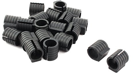 sourcing map Plastic Furniture Floor Protector Chair Pipe Foot Clamp Pads Round U-Shape Caps 14mm Dia 20pcs Black