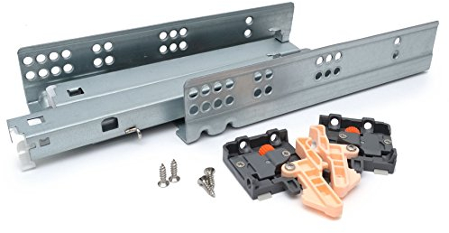 GTV - Scorrevoli Guide per Cassetti con Montaggio Inferiore, Soft Close e Autocierre, Binari per Cassetti, Modern Slide con Ammortizzazione, Estensione Completa 300 mm, Supporto Fino a 35 kg - 2 Paia