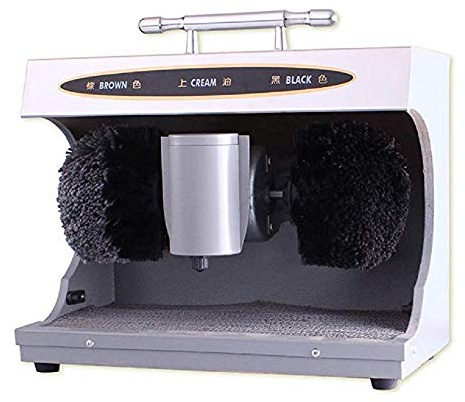 Fayelong automatische Schuhcreme-Maschine, elektrische Stecker-Schuhcreme und Glanz-Maschine mit 2 Bürsten (Silber)