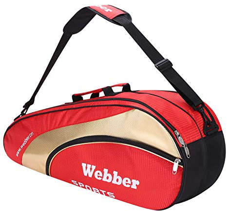 LONTG Badmintontasche für 3-6 Schläger Tragbare Schlägertasche Umhängetasche Große Kapazität Badminton Racketbag mit Schuhtasche Multifunktionale Sporttasche Schlägerhülle für Badminton Tennis Squash