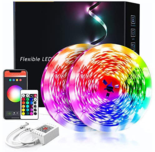 phopollo Led Strip Light 20m Compatible for Alexa & Google Home, Smart WiFi App Control, Music Sync Mode with Mic, Flexible Led Lights for Bedroom, Gaming Room (10mx2)