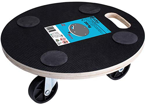 ADGO Transportplattform Runden Laminiert Möbelroller Rollbrett Transportroller Transporter Möbelhund, 380 mm, max. 200 kg