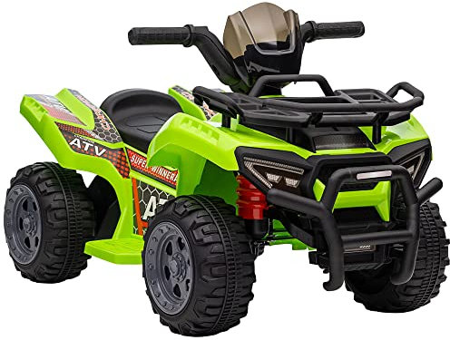 HOMCOM 6V Kids Electric Ride on Car Toddlers Quad Bike All Terrain Vehicle Toy With Music for 18-36 months Green