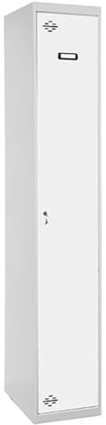 Simon Rack Casier Vestiaire Metallique, 1 Porte, Comprend la Clé, 1800x300x500 mm, Gris/Blanc - Simonlocker