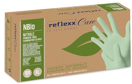 Reflexx NBio, guanti in nitrile con biodegradazione accelerata, gr. 3,5 (M), TAGLIA XL