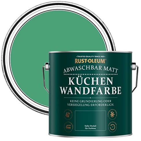 Rust-Oleum Green Washable Kitchen Wall Paint in Matt Finish - Emerald 2.5L