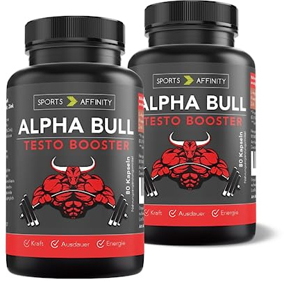 Sports Affinity® Alpha Bull – Hochdosierte L-Arginin-Kapseln mit Zink und Pinienrindenextrakt – Natürlich, vegan & Fermentiert – 160 Kapseln, 2er Pack