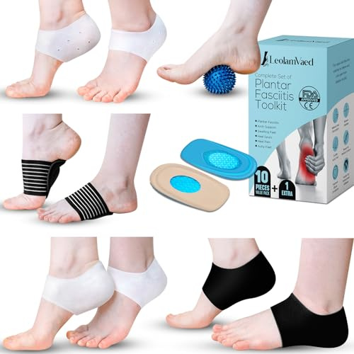 Plantar Fasciitis Soulagement de la Fasciite Plantaire, Protège-Talons en Gel de Silicone, Coupelles pour le Soulagement de la Douleur au Talon, Manchons de Soutien pour la Voûte Plantaire Rembourrés