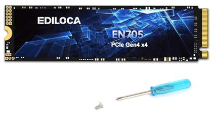 Ediloca EN705 SSD 4TB NVMe SSD M.2 PCIe Gen4, Interne SSD, 3D NAND TLC, bis zu 5000 MB/s, internes Solid-State-Laufwerk, dynamischer SLC-Cache, kompatibel mit PS5, Laptops und PC-Desktops