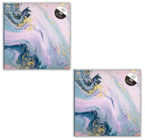 Set of 2 Tallon Abstract Marble Swirl Photo Albums 6x4 Size, 200 Pockets with Memo Section by Great British Home - 6x4 photo album slip in