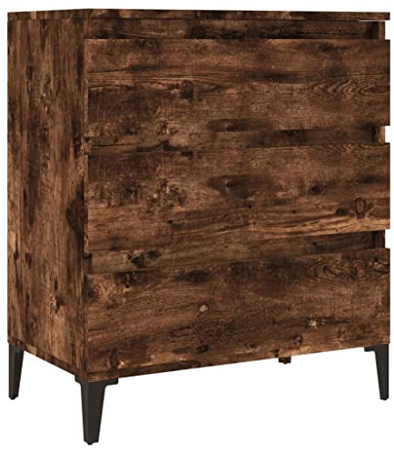 FENLAX Kommode Breite Sideboard Komodenschrank Für Schlafzimmer Flur Wohnzimmer Chest of Drawer Mehrzweckschrank 60x35x70 cm Räuchereiche