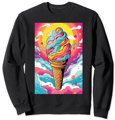 Gaufrier glacé cornet de glace glace pop art vintage rétro glacé café glacé Sweatshirt