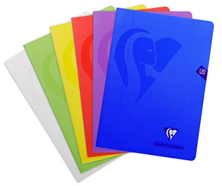 Clairefontaine 303522Cpack - Packung mit 10 Heften Mimesys, DIN A4 21x29,7 cm, geheftet, 60 Blatt kariert mit Rand, 90g, Einband aus Polypropylen, farbig sortiert, 1 Pack