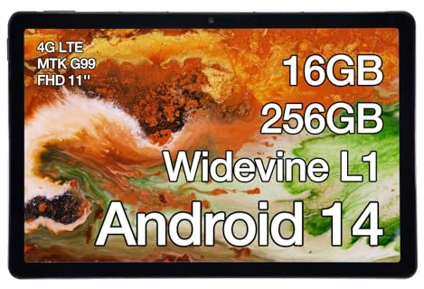AGM P2 Android Tablet, 4G LTE Unlocked Dual SIM, 11 Inch 90Hz FHD+ IPS Display/Widevine L1, MTK G99 Processor, 50MP+8MP Camera, 5G WiFi/Bluetooth/GPS/GMS, 12H Battery, 16GB+256GB/2TB TF