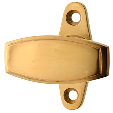 Ventano antiker Fenstergriff Messing patiniert - Fensterolive goldfarbend Modell „Alfeld P“ | Jugendstil