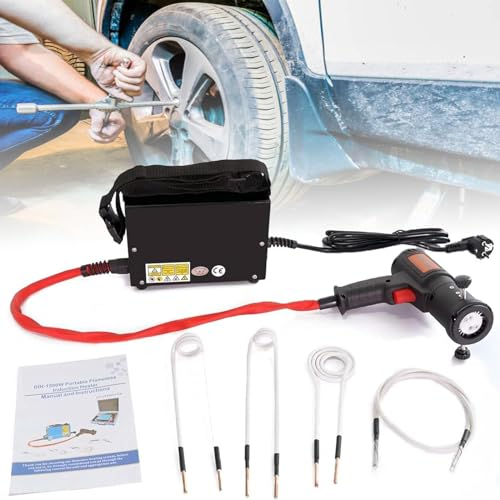 1500W Magnetic Induction Heater Magnetisch Induktions Heizung Kit Handheld Flameless Magnetisches Induktionsheizer-Set Mit 4 Heizspulen Und Aufbewahrungsbox Für Korrodierten Schrauben, Muttern