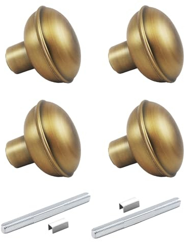 newliplace Vintage Antique Brass Door Knob Set with Spindle,2 Pack | Old Style Door Knobs Replacement Broken for Antique Mortise Lock, Older Home Interior Door
