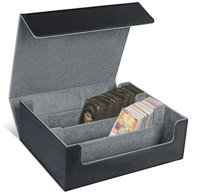 Newpop Scatola Porta Carte da Gioco per Capacità di 1800 Carte, Porta Carte Magic, Porta Carte Collezionabili, Divisori per Carte Collezionabili, Deck Box Scatola Porta Carte per Carte da Gioco(Nero)