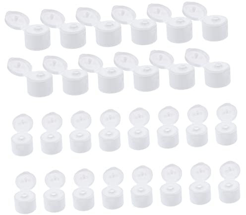 Happyyami 50pcs Sports Bottle Caps 28/410 Pull-type Leakproof Mineral Water Bottle Tops White Smooth Flip Lids for Outdoor Sports