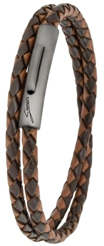 Simaru Premium Lederarmband Made in Germany für Damen & Herren, Unisex Echtleder Armband geflochten mit Edelstahl Hakenverschluss, hautfreundlich