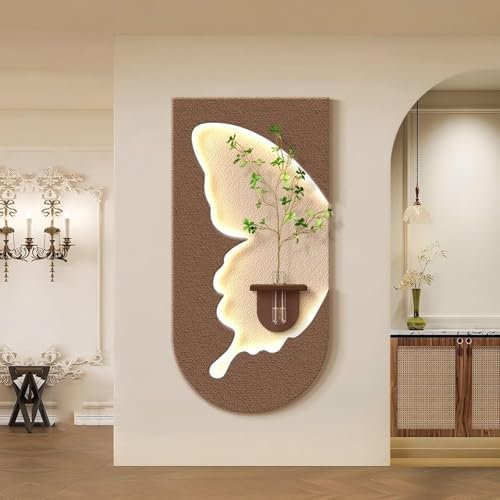 KEJIAWU Sandstein Wanddekoration, Kunstskulptur for Trockenblumen und Hydrokulturpflanzen, Badezimmer, Zuhause, Büro, Wohnzimmer(Brown,31in)