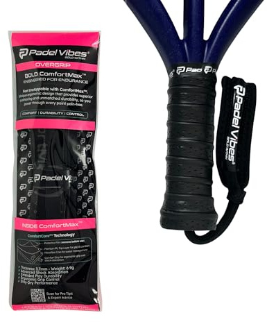 Padel Vibes® BOLD ComfortMax™ Surgrip | Surgrips perforés et ergonomiques pour padel, tennis, badminton, squash, raquette | Absorbe la transpiration, antidérapant, durable