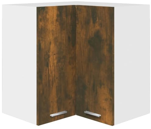 Tomostar Meuble d'angle Haut de Cuisine, Armoire Suspendue Cuisine Armoire d'angle Suspendue Lyon Chêne fumé Bois d'ingénierie 57 x 57 x 60 cm