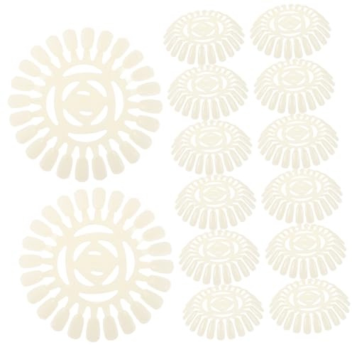 OATIPHO 20 Pièces Carte de couleur des ongles roue d'écran d'ongle en plastique plaque de mélange d'ongles nuancier des ongles roue d'affichage polonaise Affichage Beige